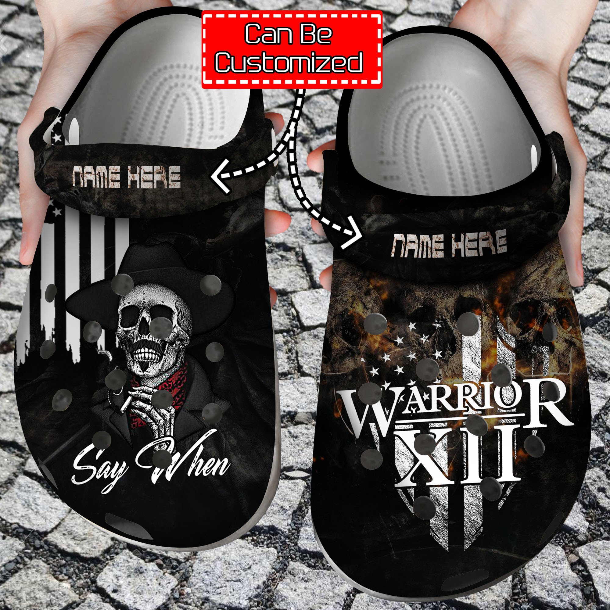 Skull Warrior Xii Say When Personalized Clog Shoes Cute Gift For Men And Women