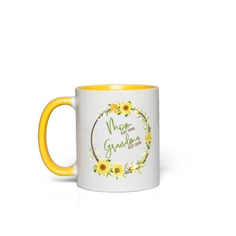 Sunflower Mom To Grandma Custom Coffee Mug Cute Meaningful Birthday Gifts