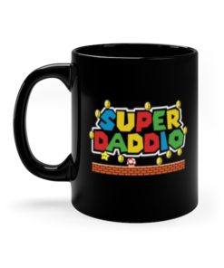 Super Daddio Mario Father's Day Cute Gift - Mug 11oz - Black