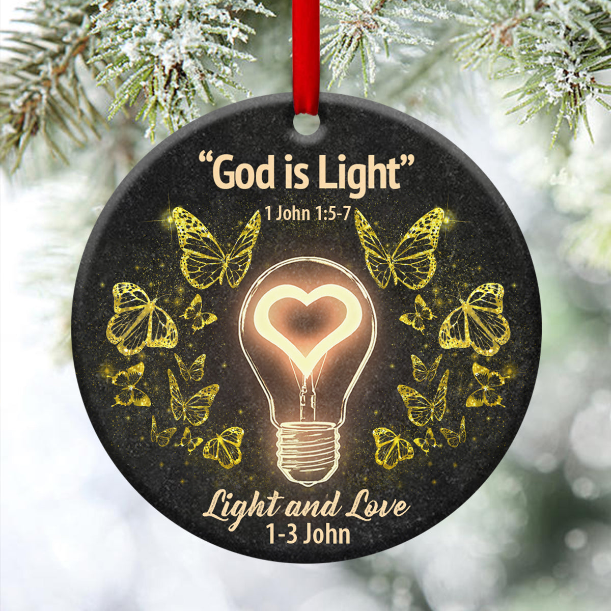 The Light Of God, Unique Christian Ceramic Circle Ornament Gift For Men And Women