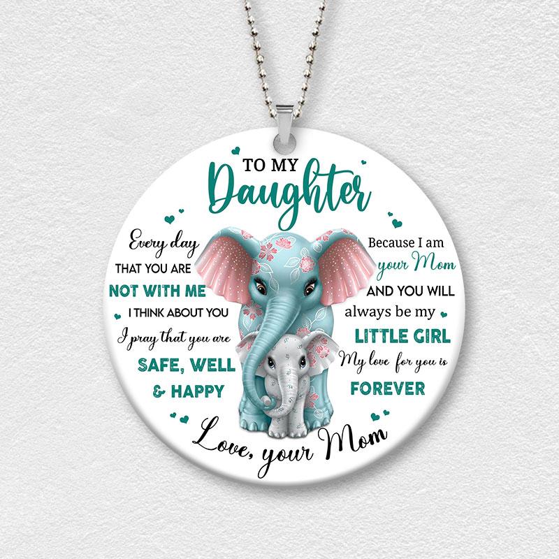 To My Daughter Elephant Personalized Ornament Gift For Men And Women
