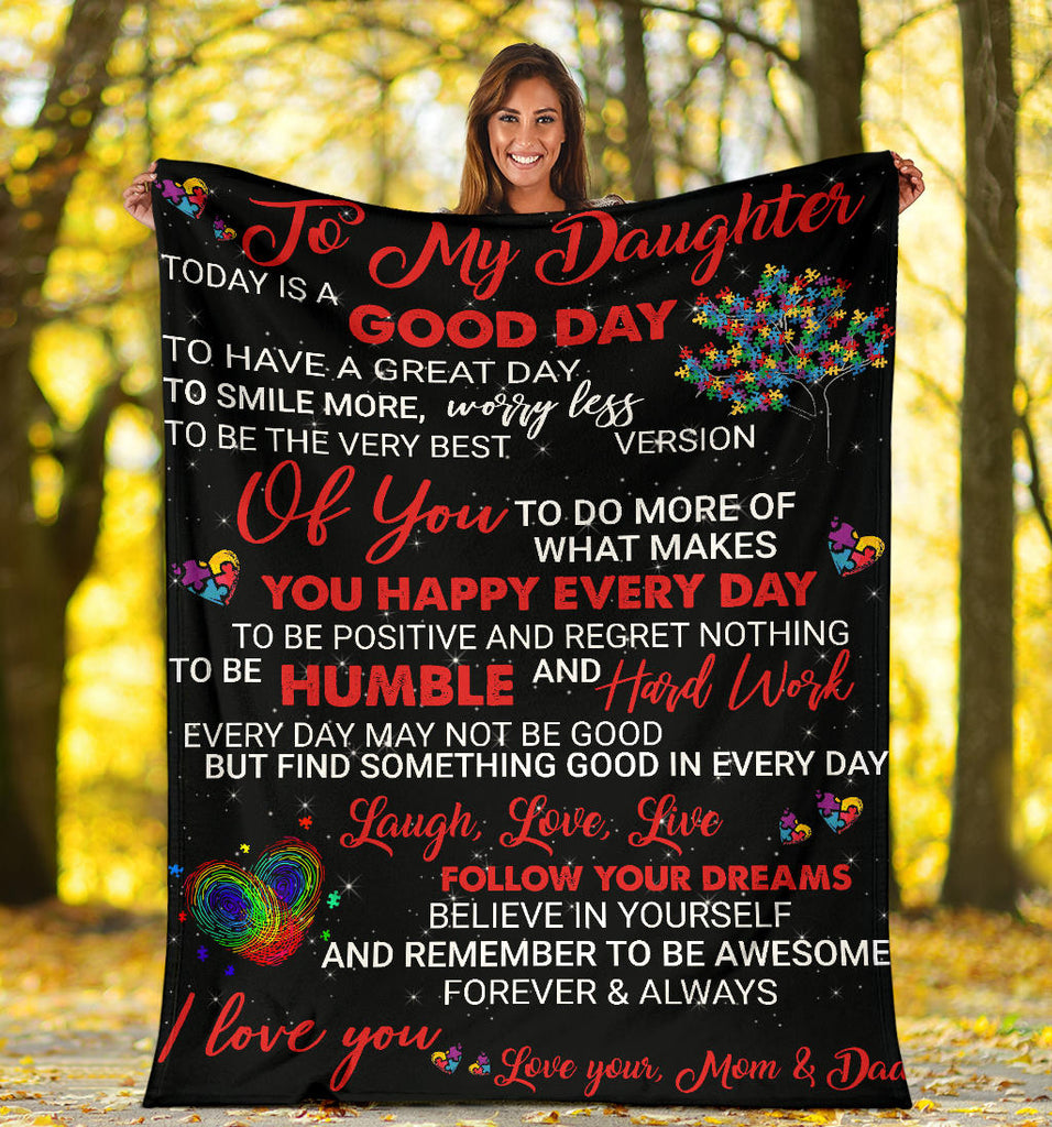 To My Daughter With Autism Blanket Gift For Men And Women