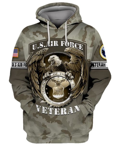 Us Air Force Veteran Bald Eagle Camouflage Unisex 3D All Over Print
