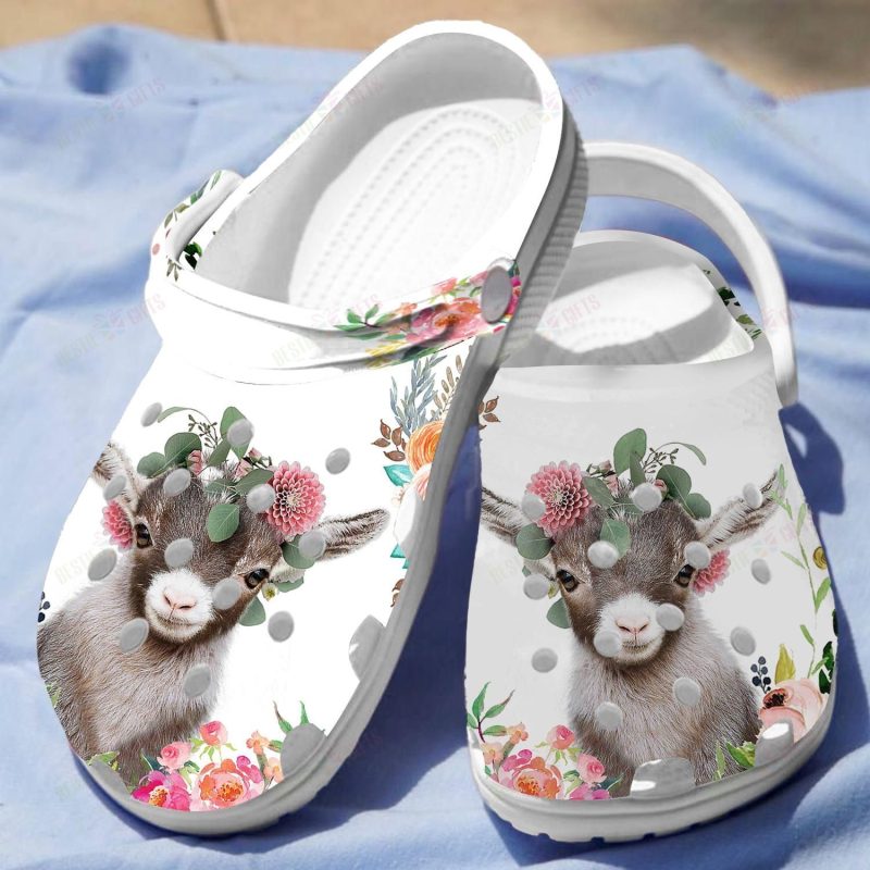 Floral Baby Goat Clog Shoes Comfortable Gift For Men Women