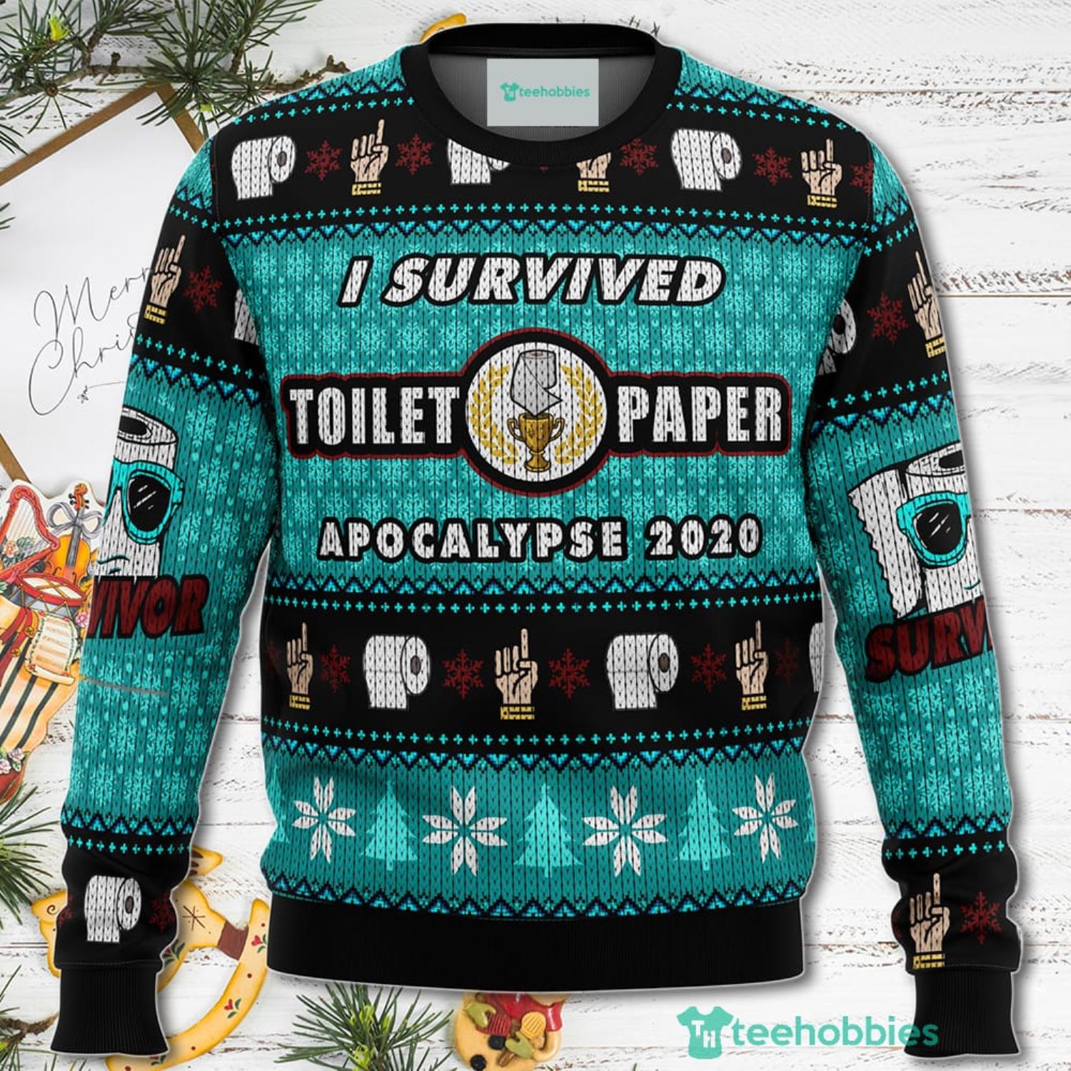 I Survived Toilet Paper Apocalypse 2020 Christmas Sweater For Men Womenproduct photo 1 Product photo 1