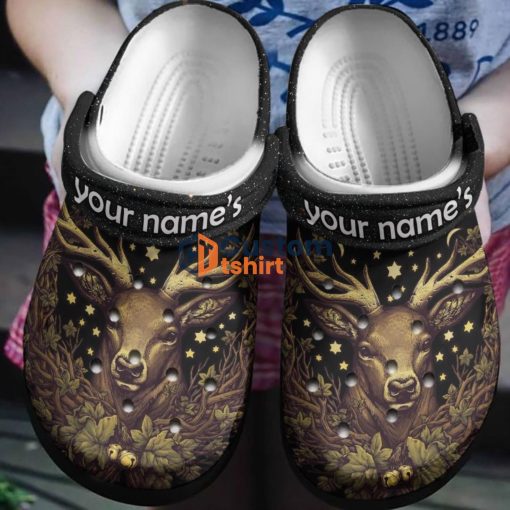 Jungle Natural Deer Clog Shoes Christmas Gifts - Deer Hunter Clog Shoes bland Birthday Gift For Man Woman Product Photo 1
