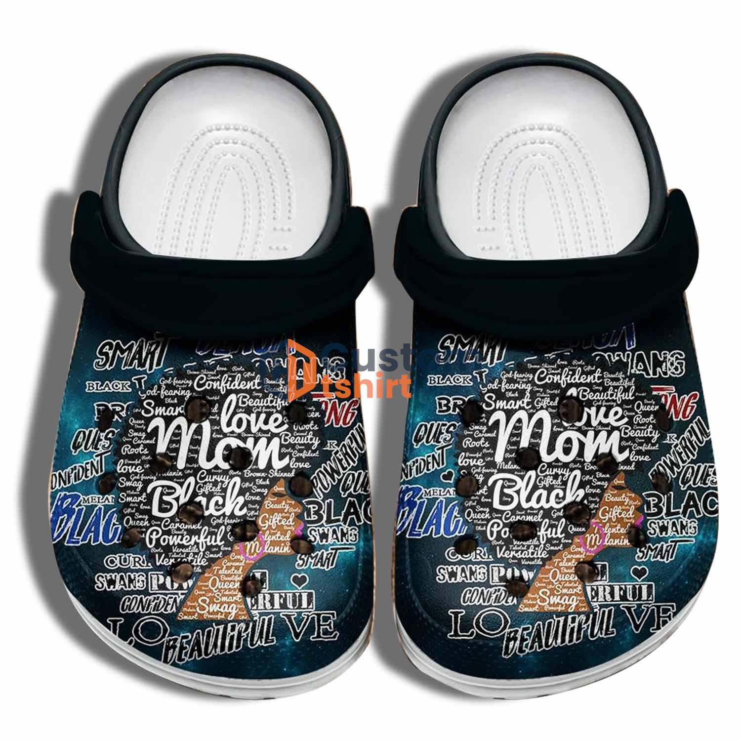 Love Mom Black Clog Shoes For Mothers Day 2022 - Beautiful Hair Black Women Clog Shoes Gifts For Wife Product Photo 1 Product photo 1