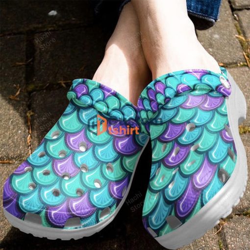 Mermaid Clog Shoes - Mermaid Fins Colorful Clog Shoes Product Photo 2