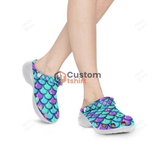 Mermaid Clog Shoes - Mermaid Fins Colorful Clog Shoes Product Photo 4