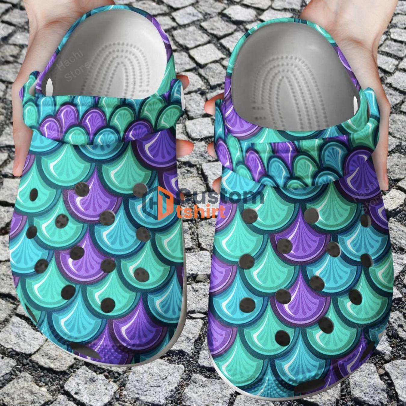 Mermaid Clog Shoes - Mermaid Fins Colorful Clog Shoes Product Photo 1 Product photo 1