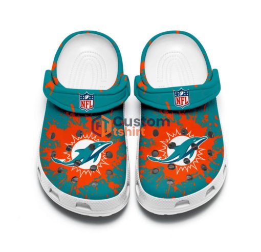 Miami Dolphins Clog Shoes Custom 171001Cr Clog Shoes band Comfortable For Mens And Womens Product Photo 2