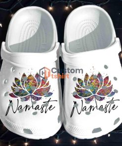 Namaste Lotus Yoga Clog Shoes - Love Light And Peace Clog Shoes Birthday Gift For Women Girl Daughter Friend Product Photo 1