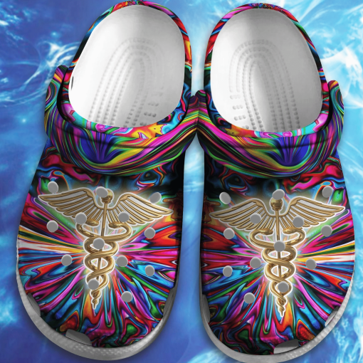 Nurse Hippie Trippy Psychedelic Clog Shoes bland Birthday Gift For Man Woman Friend Product Photo 1