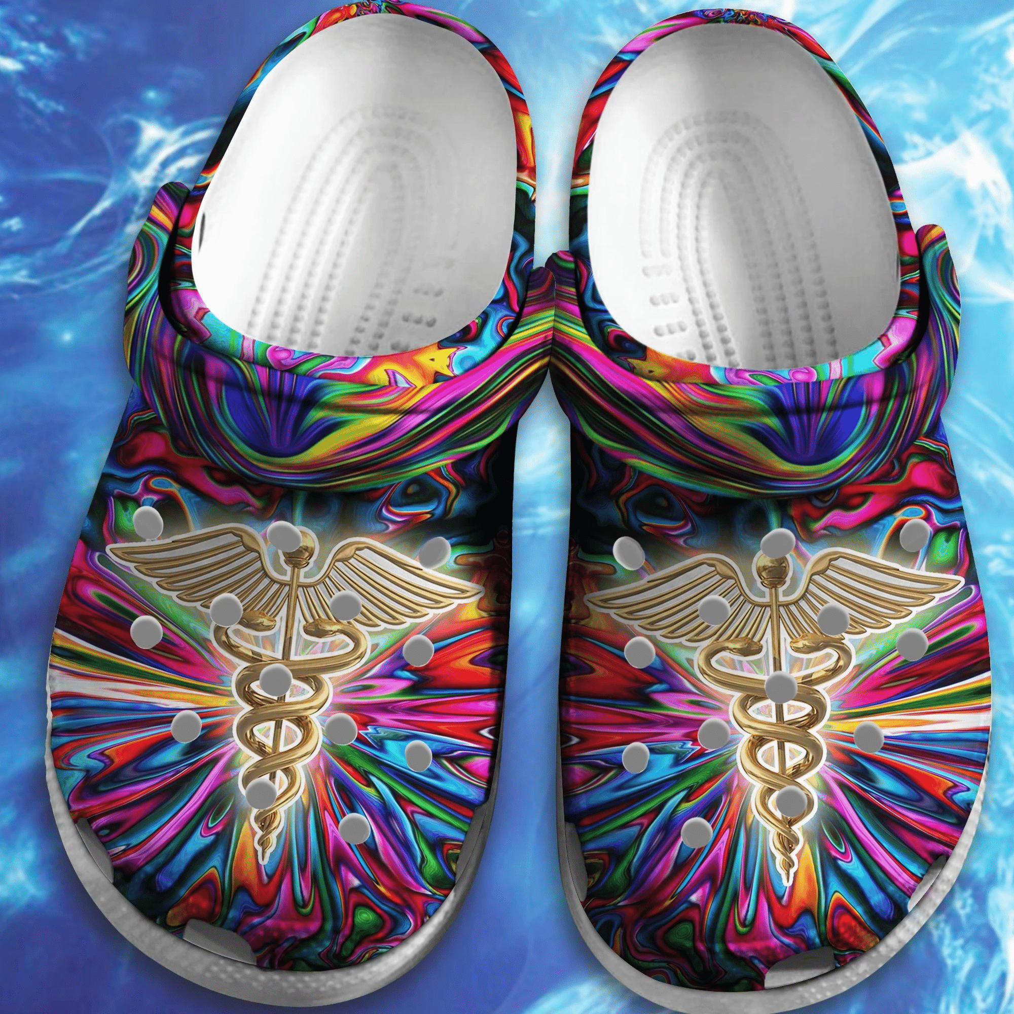 Nurse Hippie Trippy Psychedelic Clog Shoes bland Birthday Gift For Man Woman Friend Product Photo 1 Product photo 1
