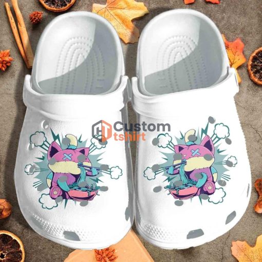 Pastel Goth Ramen Cat Clog Shoes - Anime Kawaii Clog Shoes Birthday Gift For Girl Daughter Niece Product Photo 1
