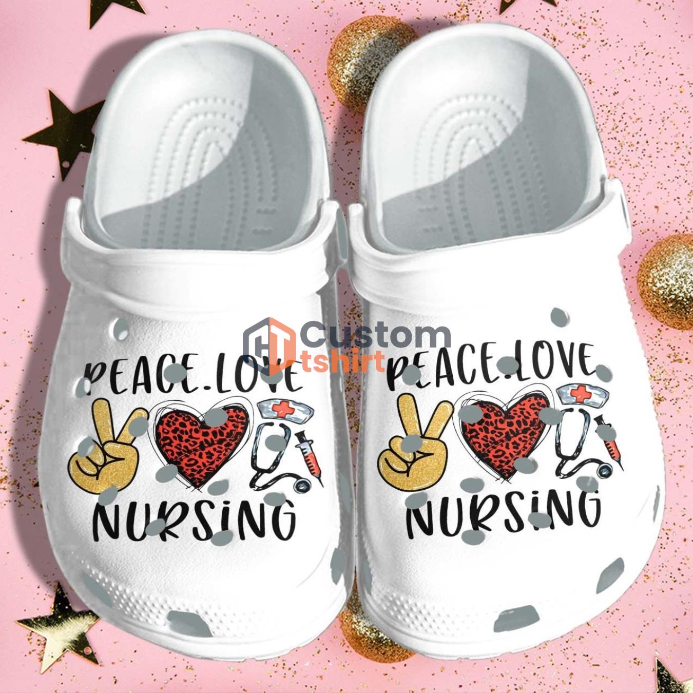 Peace Love Nursing Clog Shoes Indoor - Nurse Clog Shoes Gifts Mothers Day Women Product Photo 1 Product photo 1