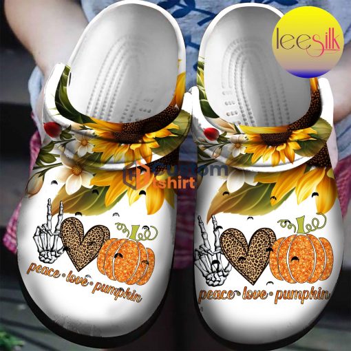 Peace Love Pumpkin Clog Shoes Kuma Clog Shoes band Comfortable For Mens And Womens Product Photo 2