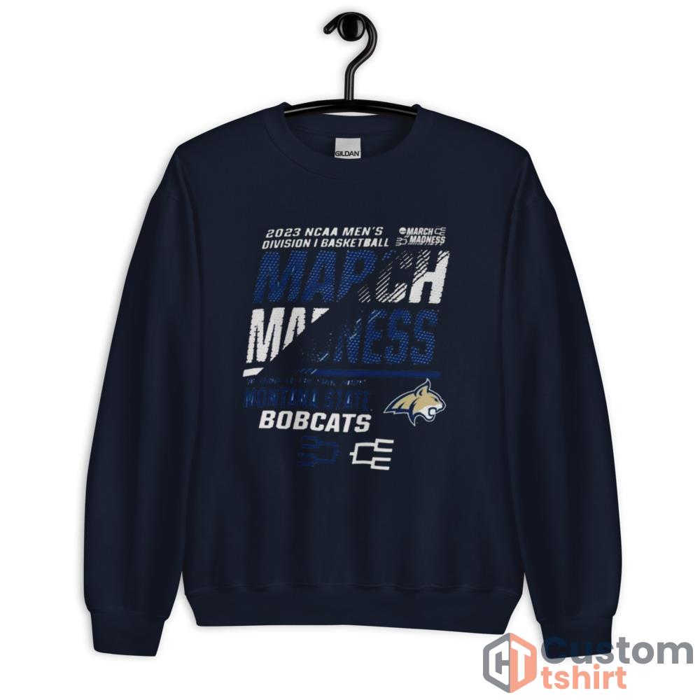 Montana State Men’s Basketball 2023 NCAA March Madness The Road To Final Four Blue And White Shirt - Unisex Crewneck Sweatshirt-1
