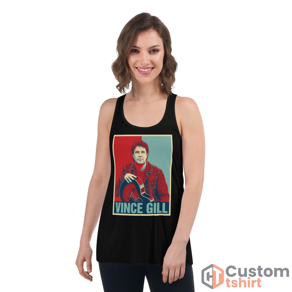 Most Important Style Vince Gill Red And Blue shirt - Women's Flowy Racerback Tank